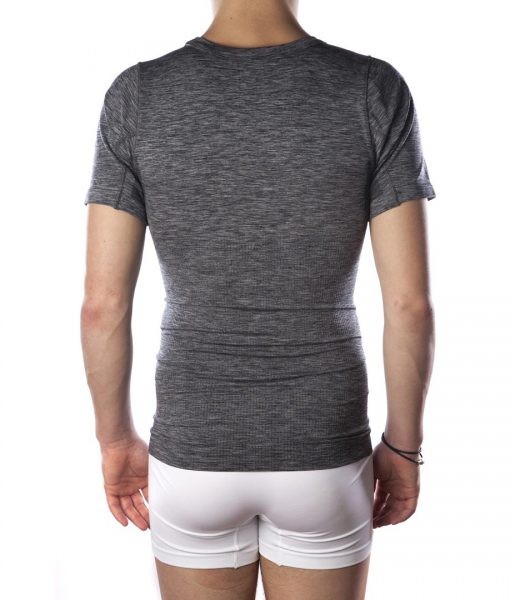 T-skjorte m/v-hals i fargen melert grå bak